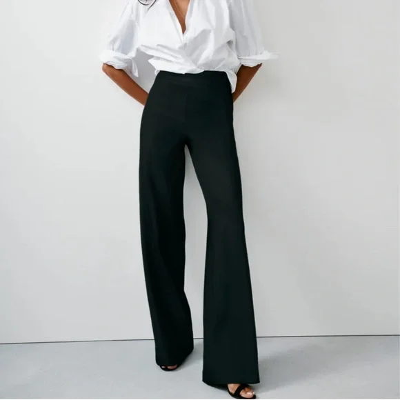 SPANX Black Wide Leg Pants - Picture 1 of 5